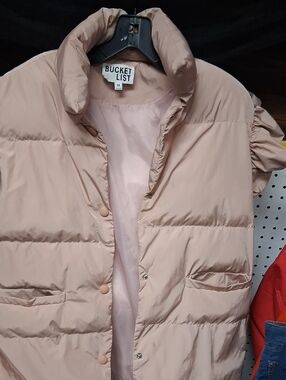 BUCKETLIST Women's Dusty Blush Pink Puffer Vest